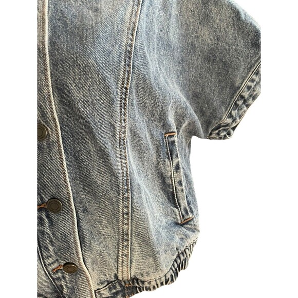 Habitual Oversized Denim Jacket Crop Short Sleeve Jacket Nordstroms SZ S - Picture 15 of 16